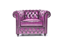 Fauteuil chesterfield, brighton, roze - afbeelding 1 van  5