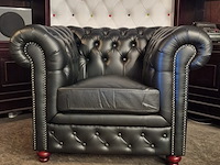 Fauteuil chesterfield, brighton, zwart - afbeelding 1 van  5