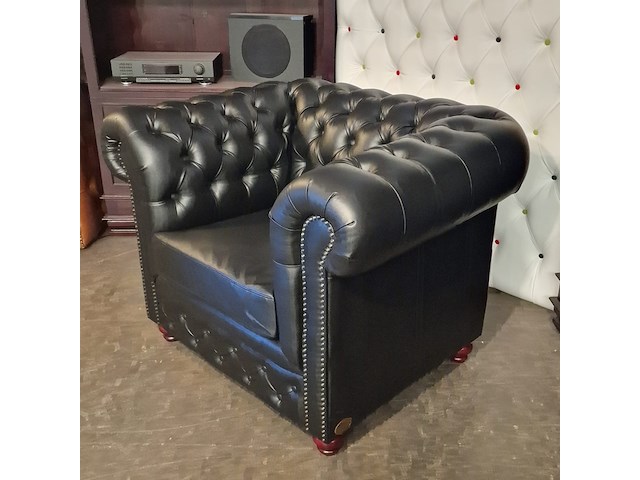 Fauteuil chesterfield, brighton, zwart - afbeelding 4 van  5