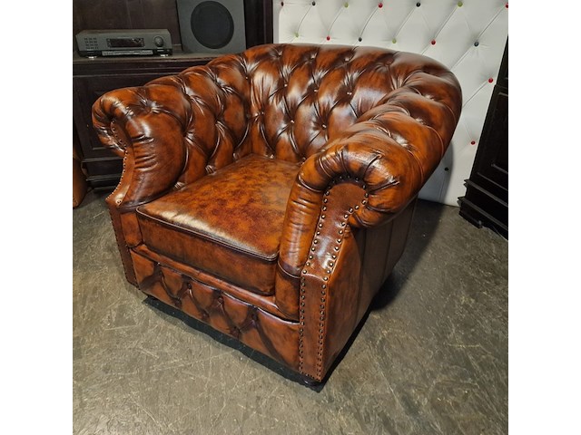 Fauteuil chesterfield, charleston, bruin - afbeelding 3 van  4