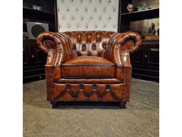 Fauteuil chesterfield, charleston, bruin - afbeelding 1 van  4