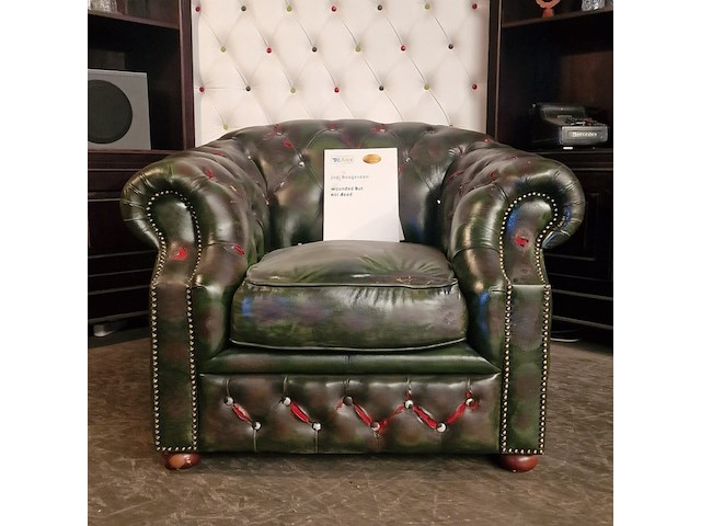 Fauteuil chesterfield, chesterfield, groen - afbeelding 1 van  4
