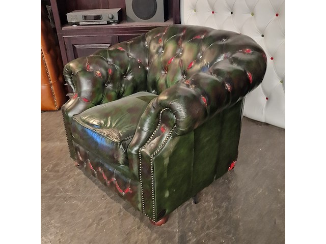 Fauteuil chesterfield, chesterfield, groen - afbeelding 2 van  4