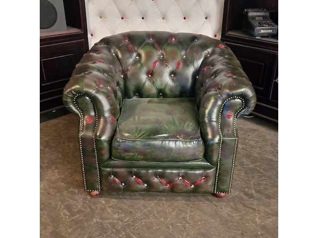 Fauteuil chesterfield, chesterfield, groen - afbeelding 3 van  4