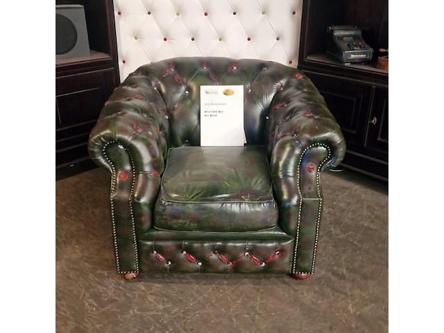 Fauteuil chesterfield, chesterfield, groen - afbeelding 4 van  4