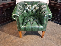 Fauteuil chesterfield, club chair, groen - afbeelding 3 van  5