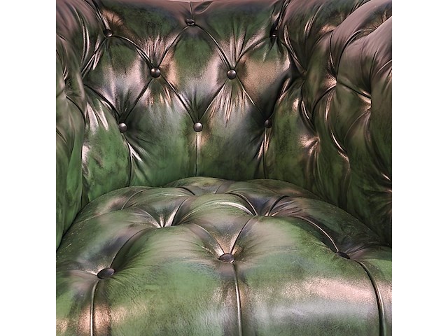 Fauteuil chesterfield, club chair, groen - afbeelding 5 van  5
