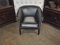 Fauteuil chesterfield, club chair, zwart - afbeelding 2 van  5