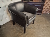 Fauteuil chesterfield, club chair, zwart - afbeelding 3 van  5