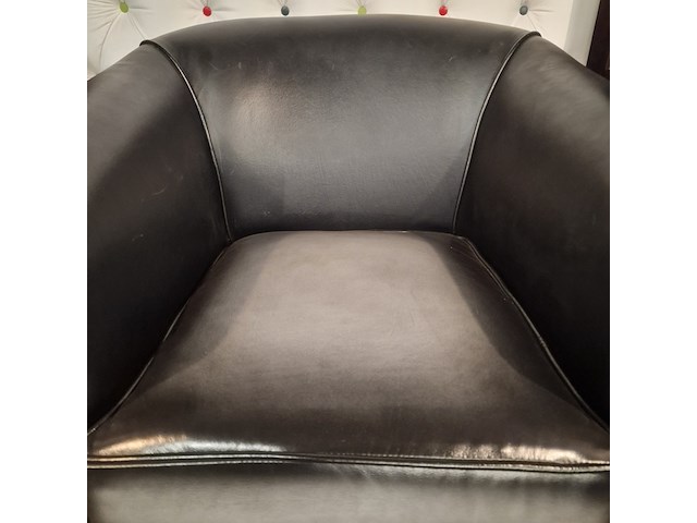 Fauteuil chesterfield, club chair, zwart - afbeelding 4 van  5