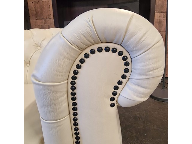 Fauteuil chesterfield, cresswell, creme - afbeelding 3 van  4