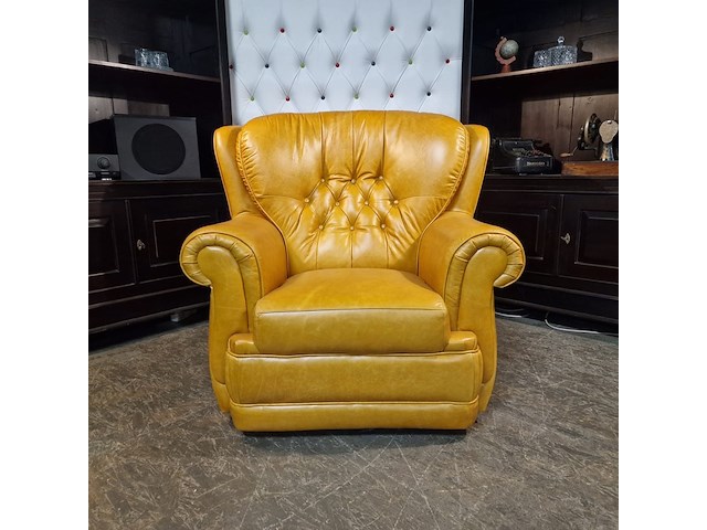 Fauteuil chesterfield, haeck, bruin - afbeelding 1 van  5