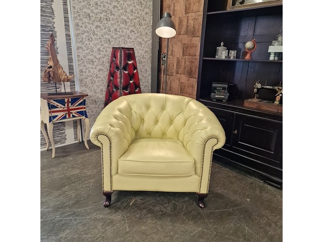 Fauteuil chesterfield, hampton, creme - afbeelding 1 van  5