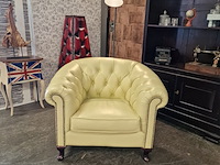 Fauteuil chesterfield, hampton, creme - afbeelding 1 van  5