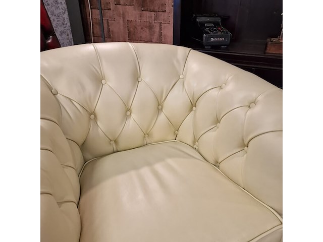 Fauteuil chesterfield, hampton, creme - afbeelding 5 van  5