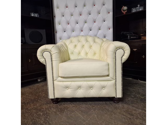 Fauteuil chesterfield, melbourne, vanille - afbeelding 1 van  3