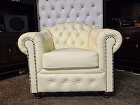 Fauteuil chesterfield, melbourne, vanille - afbeelding 1 van  3