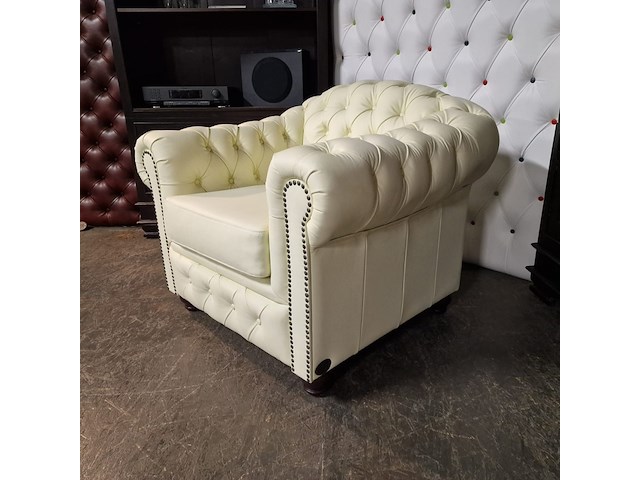Fauteuil chesterfield, melbourne, vanille - afbeelding 2 van  3