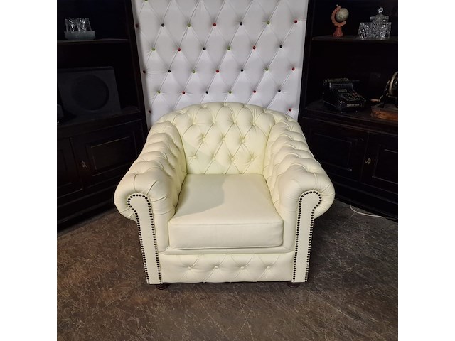 Fauteuil chesterfield, melbourne, vanille - afbeelding 3 van  3