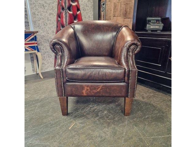 Fauteuil chesterfield, nelson, bruin - afbeelding 1 van  4