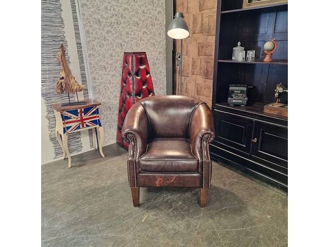 Fauteuil chesterfield, nelson, bruin - afbeelding 2 van  4