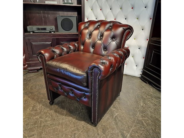 Fauteuil chesterfield, scott, rood - afbeelding 2 van  3
