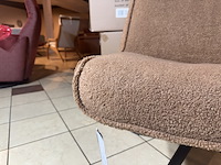 Fauteuil, cognac teddystof, draaibaar, zwarte poot - afbeelding 4 van  5