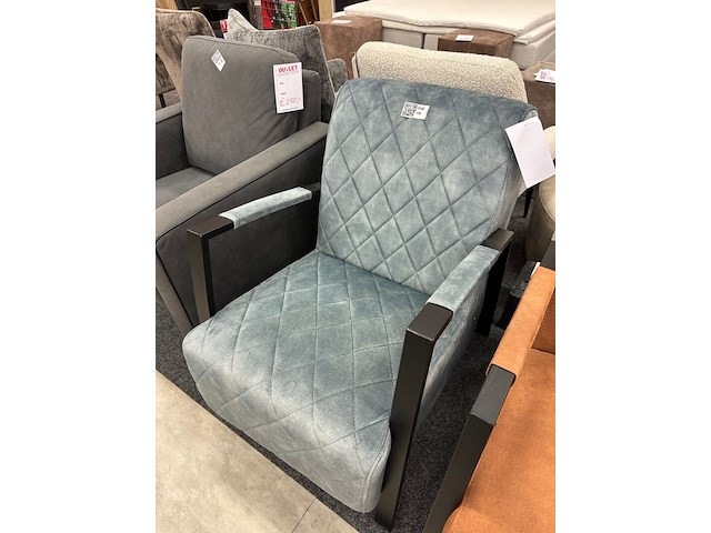 Fauteuil dinneke, velvet, blauw - afbeelding 1 van  1