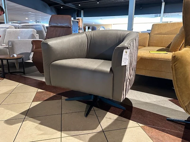 Fauteuil draai knudsen, olive groen / zebra - afbeelding 7 van  7