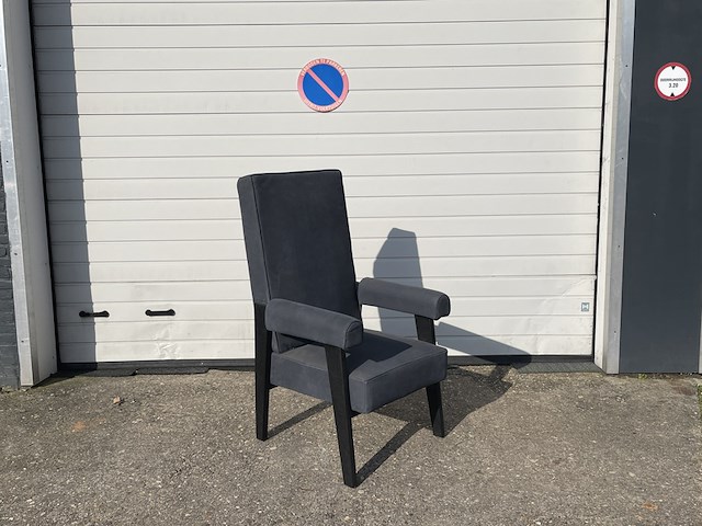 Fauteuil eichholtz, chair "milo high", donkergrijs / antraciet - afbeelding 1 van  6