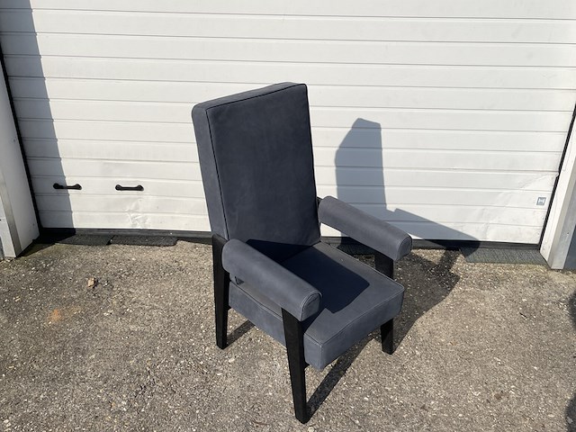 Fauteuil eichholtz, chair "milo high", donkergrijs / antraciet - afbeelding 2 van  6