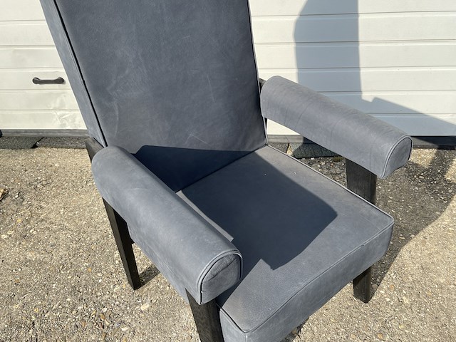 Fauteuil eichholtz, chair "milo high", donkergrijs / antraciet - afbeelding 3 van  6