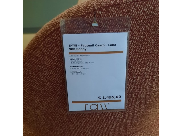 Fauteuil, eyye, caaro, kleur lana 980 poppy - afbeelding 6 van  7