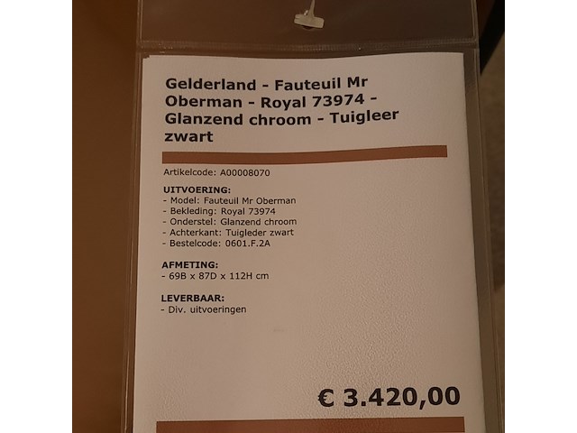 Fauteuil gelderland, mr oberman, bruin - afbeelding 2 van  9