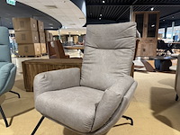 Fauteuil, grijs microvezelstof, zwarte poten - afbeelding 4 van  5