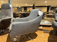 Fauteuil, grijs stof, rvs poot - afbeelding 3 van  4