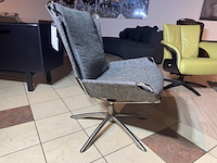 Fauteuil, grijs stof, rvs poten - afbeelding 3 van  4