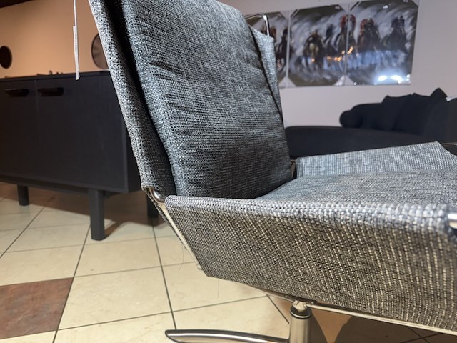 Fauteuil, grijs stof, rvs poten - afbeelding 4 van  4