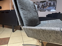 Fauteuil, grijs stof, rvs poten - afbeelding 4 van  4