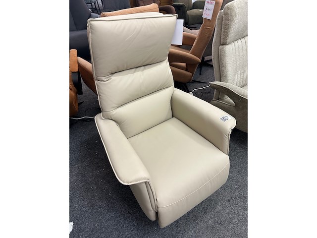 Fauteuil harry elektrisch, micro leer crème - afbeelding 1 van  4