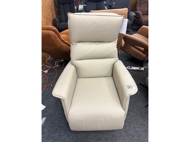 Fauteuil harry elektrisch, micro leer crème - afbeelding 2 van  4