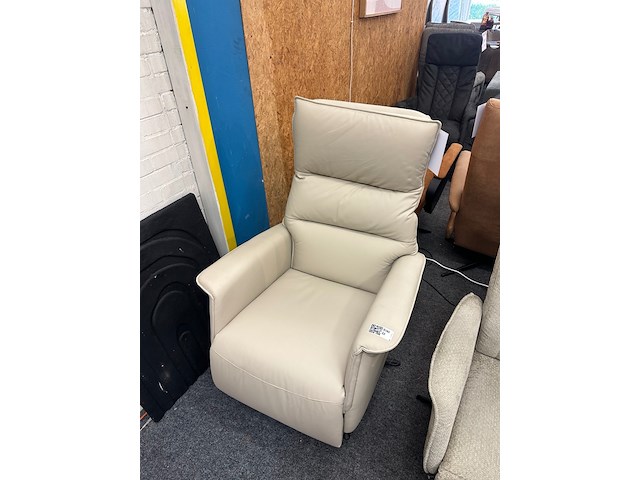 Fauteuil harry elektrisch, micro leer crème - afbeelding 4 van  4