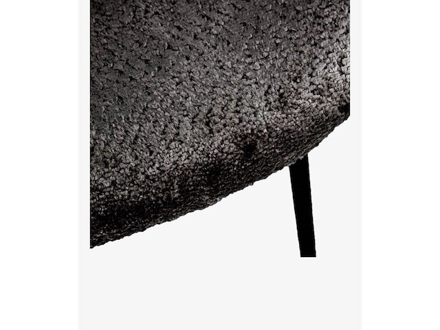 Fauteuil + hocker, zwart stof, zwarte poten - afbeelding 2 van  2