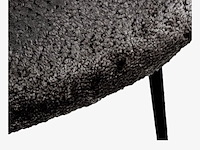 Fauteuil + hocker, zwart stof, zwarte poten - afbeelding 2 van  2