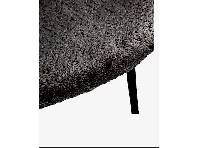 Fauteuil + hocker, zwart stof, zwarte poten - afbeelding 2 van  2