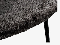 Fauteuil + hocker, zwart stof, zwarte poten - afbeelding 2 van  2