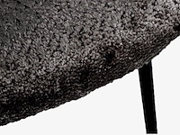 Fauteuil + hocker, zwart stof, zwarte poten - afbeelding 2 van  2