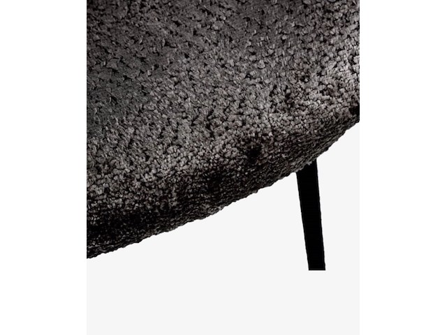 Fauteuil + hocker, zwart stof, zwarte poten - afbeelding 2 van  2