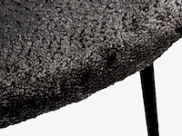 Fauteuil + hocker, zwart stof, zwarte poten - afbeelding 2 van  2