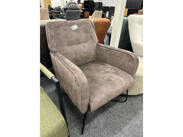 Fauteuil jim, velvet, taupe - afbeelding 1 van  1